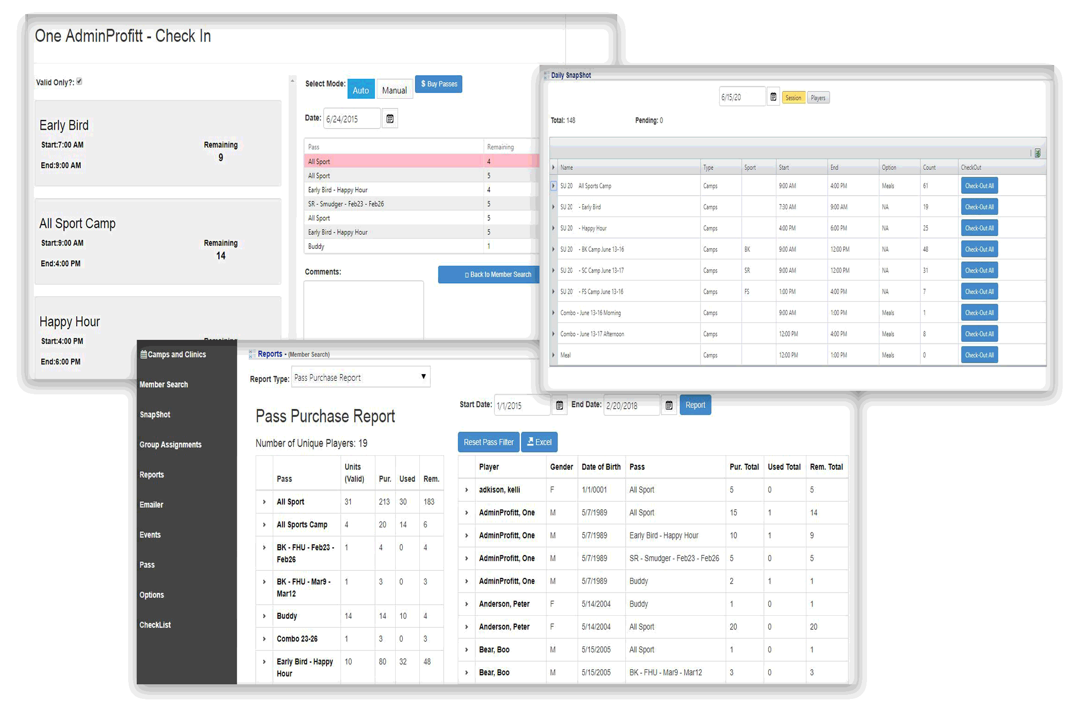 Sports registration management software