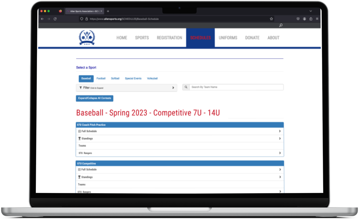 SportsPilot sports scheduling management software